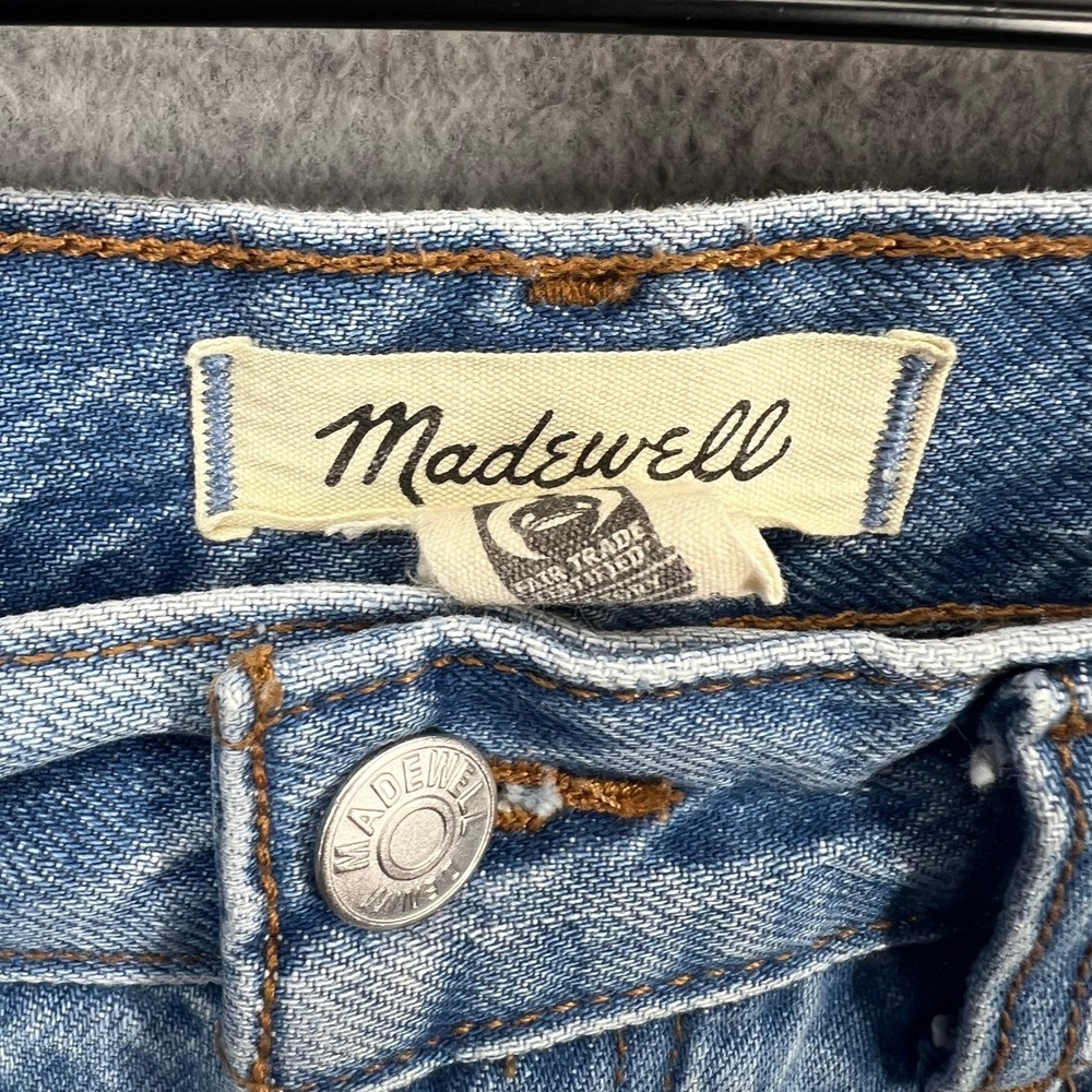 Madewell Low-Slung Baggy Jeans Womens 25 Blue Distressed Wide Leg Denim EUC - Picture 2 of 10